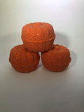 3 small pumpkin bath bombs