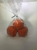 3 small pumpkin bath bombs
